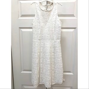 Bleuh Ciel White Lace Flower Dress XS